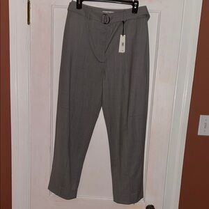 Women’s High-Rise Barrel Italian Wool Gray Pants